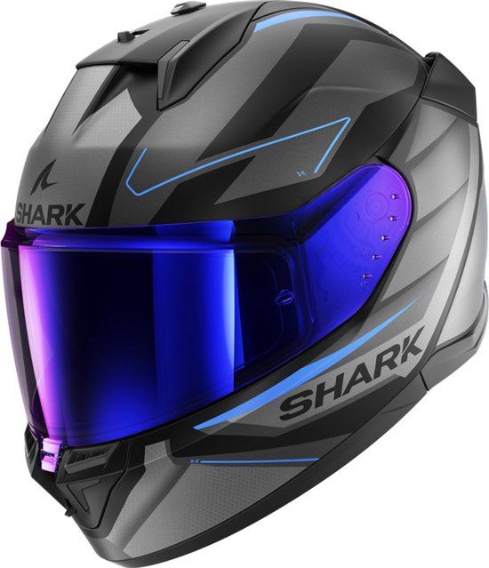 Shark D-Skwal 3 Sizler Mat Black Anthracite Blue KAB XS Integraalhelm