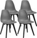 en.casa Chaise de salle à manger Lendava 83x54x48 cm set de 4 gris et noir