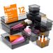 Posity Organiseur de tiroirs - 12 pièces - Organisateurs - Boîtes de tiroirs - Boîtes de rangement - Organiseur de maquillage - Pour cuisine, salle de bain et bureau - Plastique - Transparent