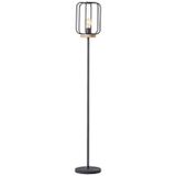Brilliant Tosh 93145/66 Staande lamp LED E27 Hout (donker), Zwart (korund)
