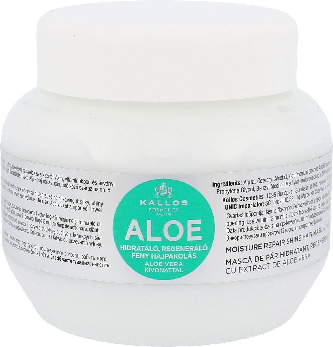 Kallos - Aloe Vera Moisture Repair Shine Hair Mask - 275ml