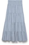 Vero Moda VMLotus A-lijn rok High Waist Lange rok Katoen Gestreept Cashmere Blue 1