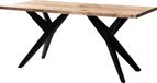 WOHNLING Table à manger 120x60x76 cm, acacia massif, cadre en métal.