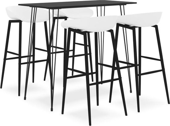 vidaXL 5-delige Barset Zwart en Wit