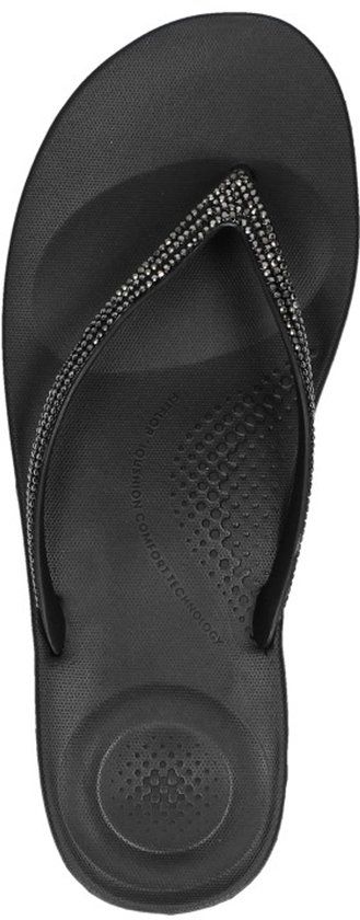 FitFlop iQushion Sparkle Teenslippers Dames - Zwart - Maat 37