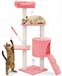 VOUNOT® Kraboom, 112 cm, meerlaags kattenmeubel met krabpalen en een hol, roze