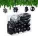 Relaxdays Kerstballen set van 100 - Kunststof - Zwart - 4 cm diameter