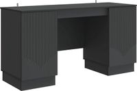 vidaXL Bureau Zwart 142,5 x 50 x 75 cm Bewerkt hout
