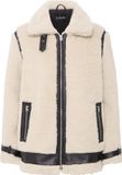 b.young BYAVONA JACKET Dames Buitenjassen Wit Polyester Fleece Lange Mouw Ritszakken Casual Herfst/Winter 2025