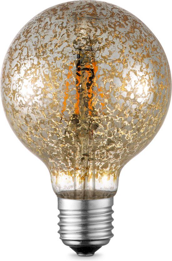 Home Sweet Home Edison Vintage E27 LED filament lichtbron Globe - Goud - 9.5/9.5/13.5cm - G95 Deco - Retro LED lamp - Dimbaar - 4W 340lm 2700K