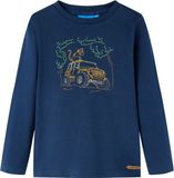 VidaXL Kindershirt met lange mouwen 92 marineblauw