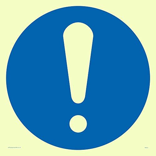 Viking Signs Exclamation Symbol Sign - Photoluminescent Sticker - 400mm x 400mm