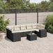 Maison Exclusive - Ensemble de meubles de jardin 8 pièces avec canapé et coussins, noir, en polyrotin