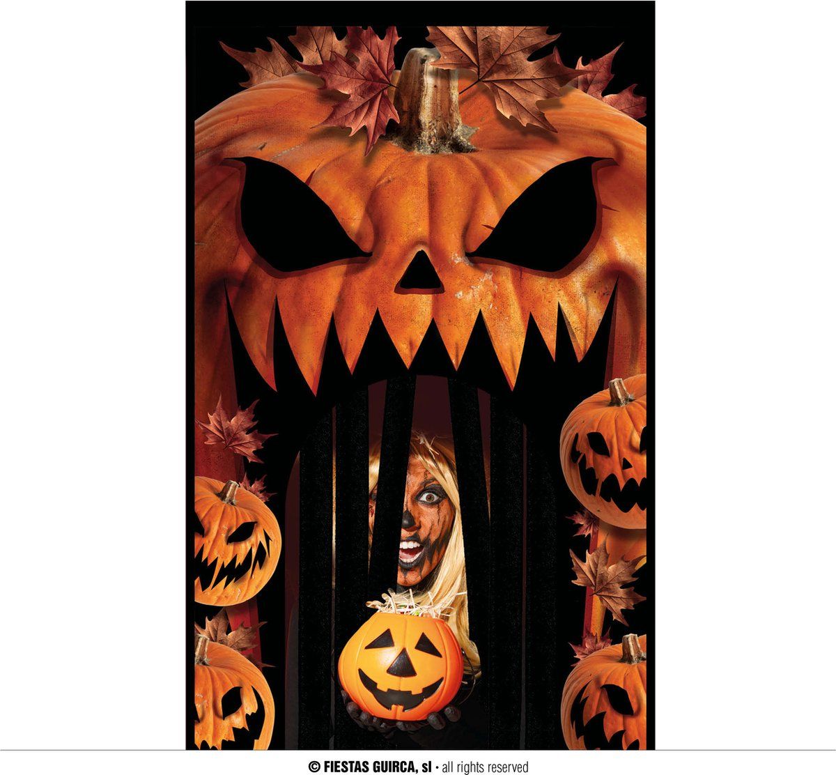 Fiestas Guirca - Halloween Deur Decoratie Pumpkins (145 x 240 cm)