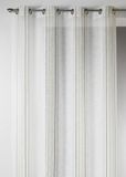 Home Maison 09357-8-AL gordijn, Etamine, verticaal, met ronde ogen, bamboe/zilver, 140 x 260 cm