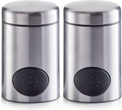 Zeller Zoetjes dispenser - 2x - 8,5 cm - RVS - Koffie/thee drinken - Zoetstof tabletten