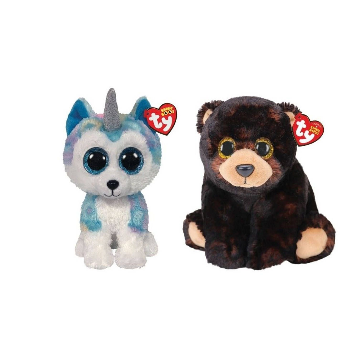TY - Knuffel - Beanie Buddy - Helena Husky & Kodi Bear
