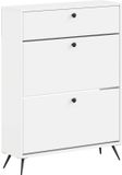vidaXL Schoenenkast BREDA 78 x 24 x 103 cm Bewerkt hout Wit