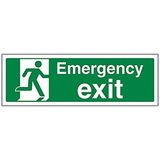 VSafety Nooduitgang bord - 300mm x 100mm - 1mm Rigid Plastic