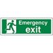VSafety Nooduitgang bord - 300mm x 100mm - 1mm Rigid Plastic
