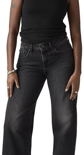 Levi's Zwarte, laagzittende, wijde jeans voor dames W31 X L30