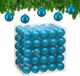 Relaxdays Kerstballen Set van 100 - Ø 6 cm - Mat - Kunststof - Petrol