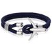 LGT JWLS LGT Jewels Heren Armband Paracord Vliegtuig Anker Zilverkleurig Blauw-19cm