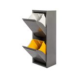 WELL HOME MOBILIARIO & DECORACIÓN Afval- en recyclingemmer van metaal met 2 vakken, 2 x 17 l (34 l), glanzend grijs