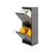 WELL HOME MOBILIARIO & DECORACIÓN Afval- en recyclingemmer van metaal met 2 vakken, 2 x 17 l (34 l), glanzend grijs