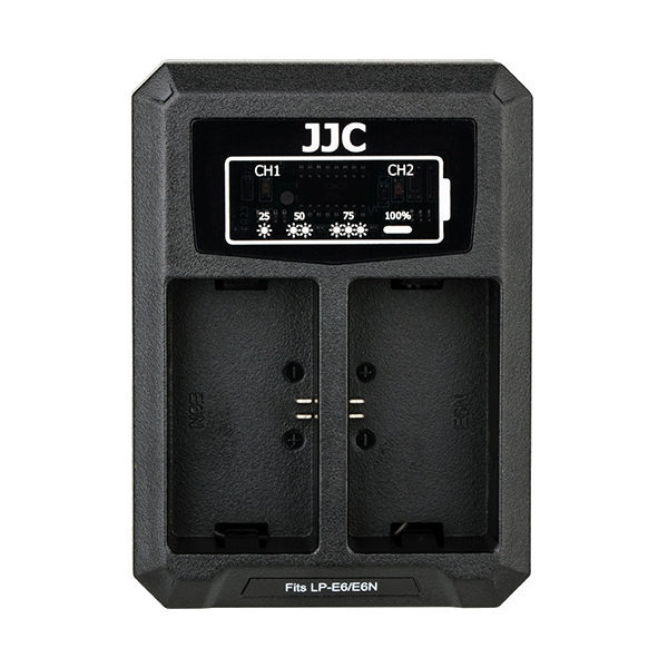 JJC DCH LPE6 USB Dual Battery Charger (voor Canon LP E6 / LP E6N accu)