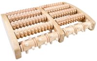Appareil de massage des pieds bois - 27 x 19 cm - 5 rangées de rouleaux de massage