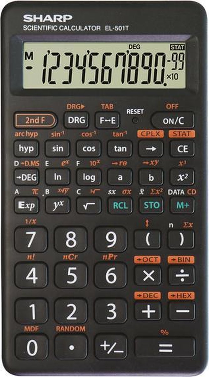 Sharp calculator - zwart-wit - wetenschappelijk - SH-EL501TWH