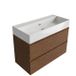 Saniclass Holz Pure Badkamermeubelset - 100cm - Mat Walnut Pure