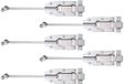 Alberts 841607 deur-stanggrendel | met knopgreep en bevestigde lus | elektrolytisch geel verzinkt | 365,8 x 80 mm | Set van 5