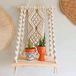 Mong Handgemaakte macramé muur opknoping plank, boho indoor touw plant pot mand hanger houder, touw plant hanger voor muur decor binnen en buiten