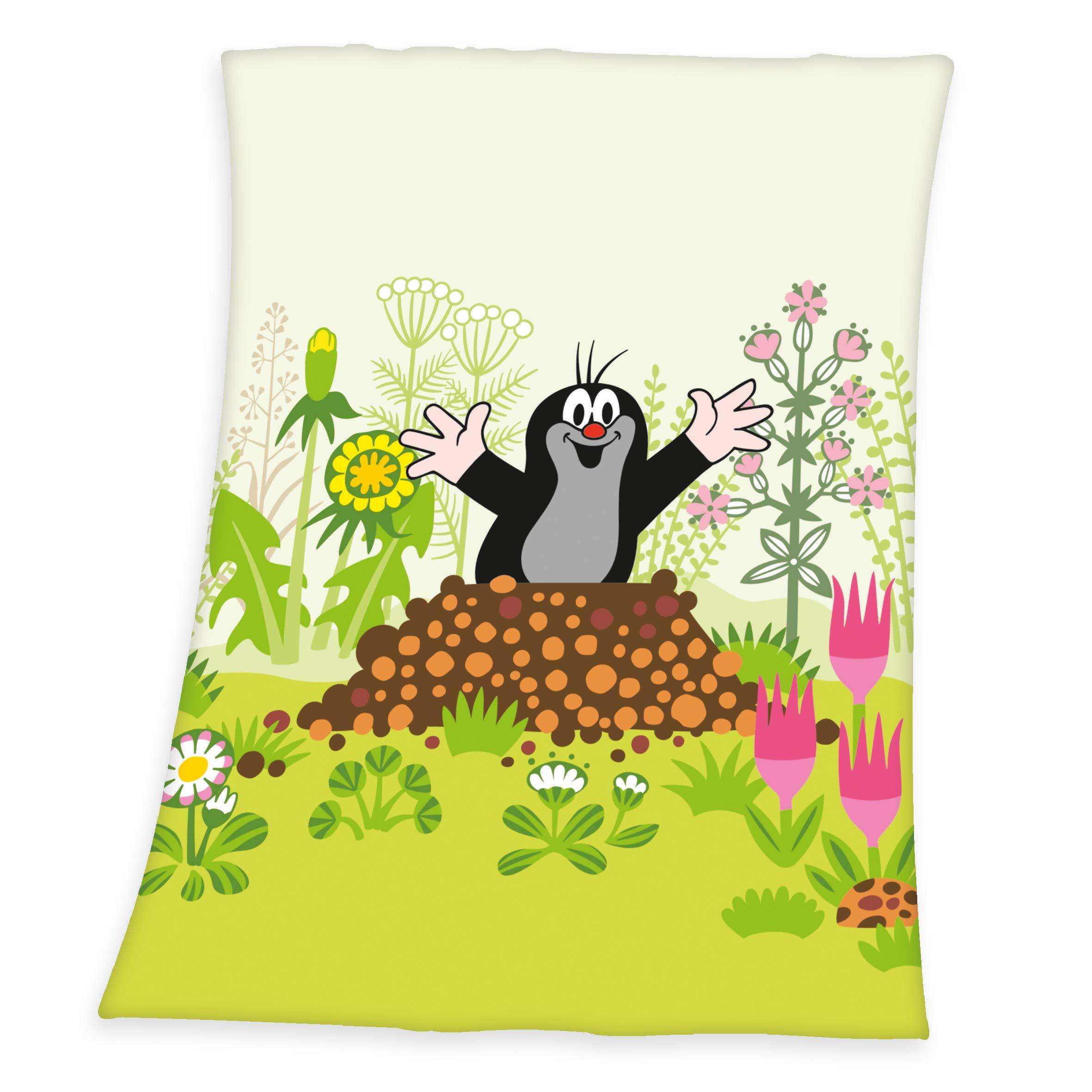 HERDING Herding Der kleine Maulwurf Soft-Peachdeken, polyester, meerkleurig, 75 x 100 cm