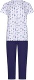 Pastunette - Pyjama - Purple Haze - Katoen - Wit/Blauw - Knoopsluiting - Maat 40