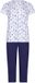 Pastunette - Pyjama - Purple Haze - Katoen - Wit/Blauw - Knoopsluiting - Maat 40