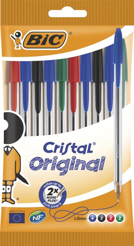 BIC Cristal Balpennen - Assorti - 10 stuks - M (Medium)