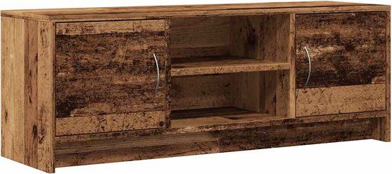 vidaXL Tv-meubel 102x30x37,5 cm bewerkt hout oud houtkleurig