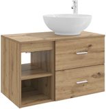 vidaXL Badkamermeubel Set 2 stuks Artisanaal eiken Bewerkt hout