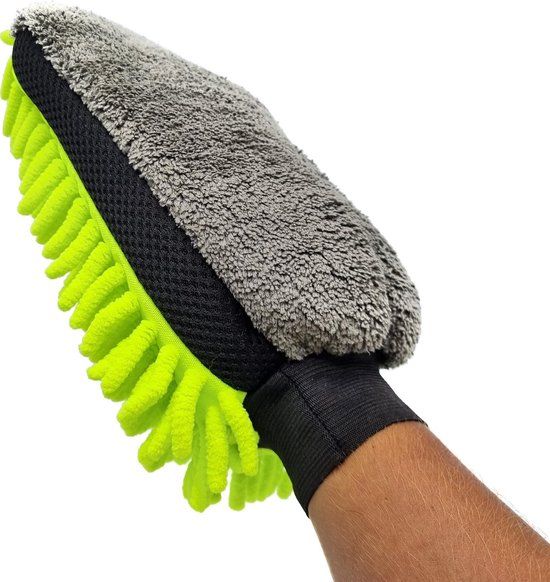 Heble® Auto Wash Mitt - Microfiber Cleaning Sponge - Grey/Green