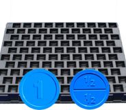 CombiCraft Ronde breekmunten 1000 stuks blauw met telbak