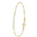 Lucardi Dames Armband met figaroschakel - 9 karaat - Armband - Cadeau - 19 cm - Geelgoud