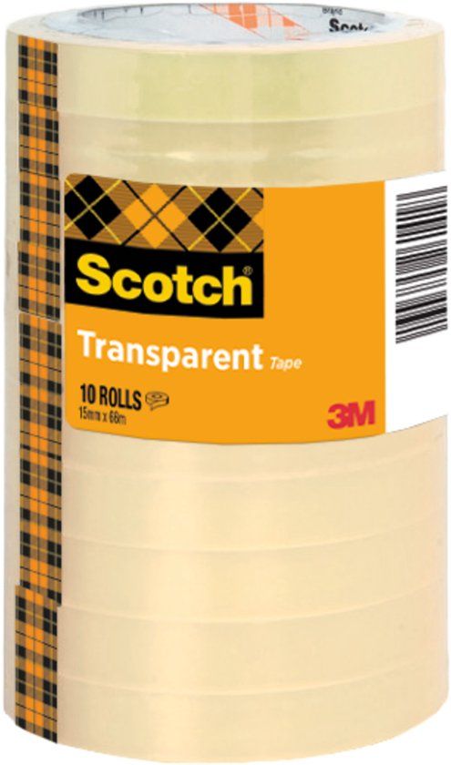 Scotch Plakband 508 15mmx66m Transparant 10 Rollen