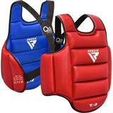 RDX Sports T2 CE Borstbeschermer - Body Protector - Boksen - Kickboksen - Karate - Taekwondo - Omkeerbaar Rood en Blauw - Maat: L/XL