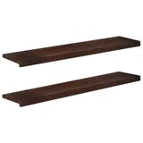 vidaXL Traplopers 2 st 110 x 30 x 2 cm Donkerbruin Massief beukenhout