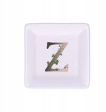 La Porcelaine Dessertbord Wit/Goud Letter Z Porselein 10cm