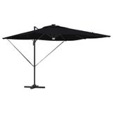 vidaXL Roma Parasol Zwart 286 x 284 x 270 cm Aluminium en Polyester