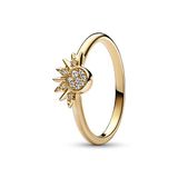 Pandora Moments Dames Ring Gouden plating;Metaal - Goudkleurig - 17.75 mm / maat 56
